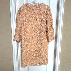 Vintage Oscar de la Renta for Amen Wardy peach dress size 12